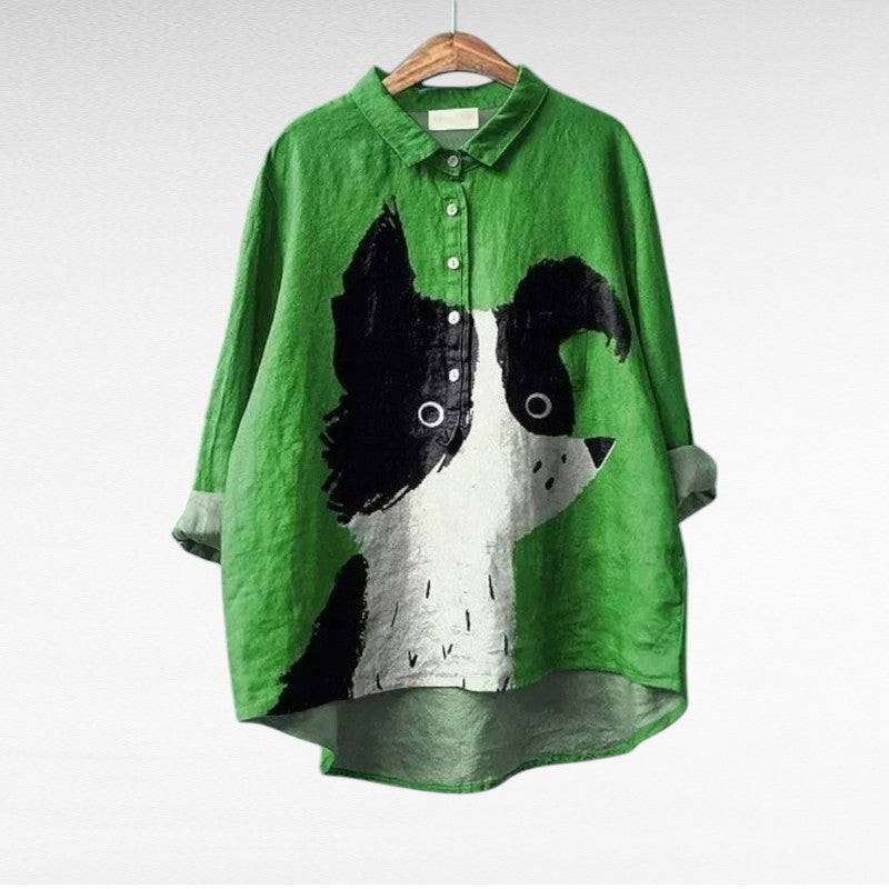 MOREAU LYON | ARTISTIC DOG BLOUSE FOR WOMEN