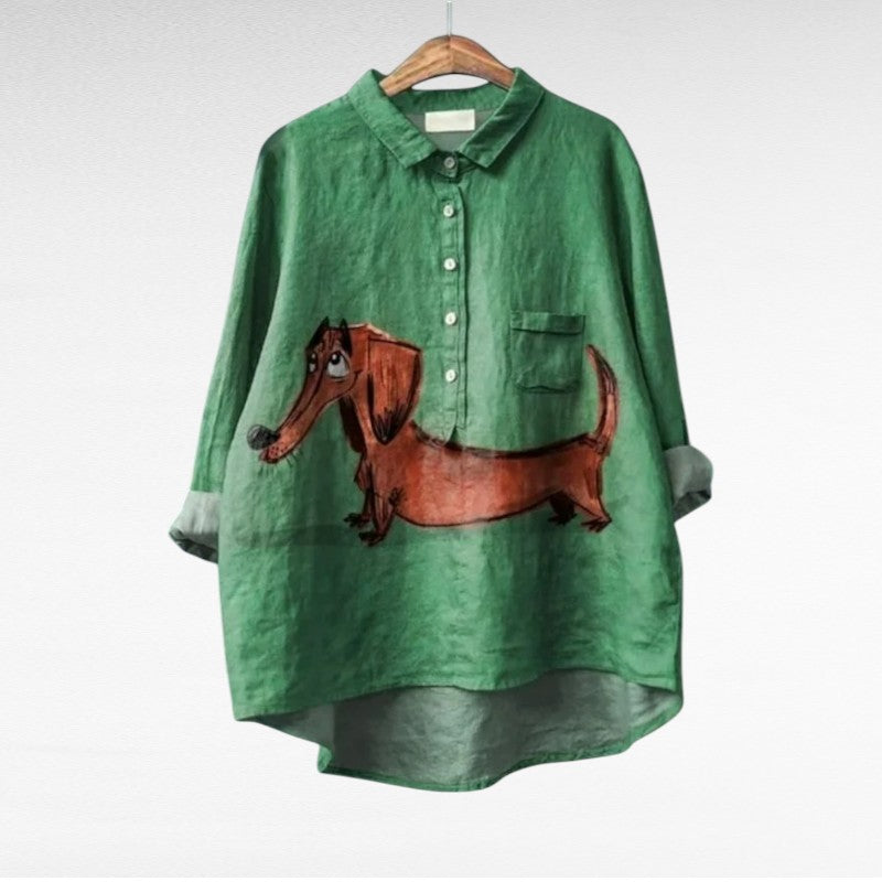 MOREAU LYON | ARTISTIC DOG BLOUSE FOR WOMEN