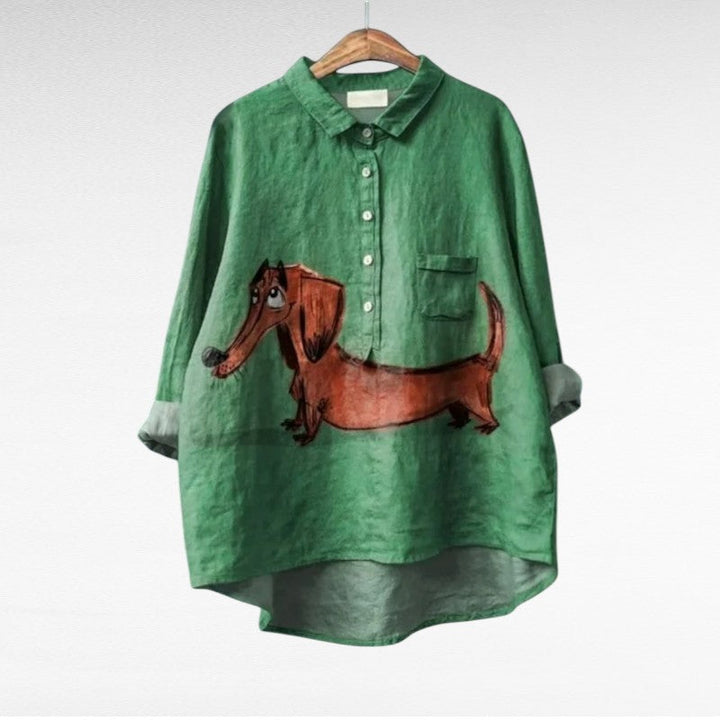 MOREAU LYON | ARTISTIC DOG BLOUSE FOR WOMEN