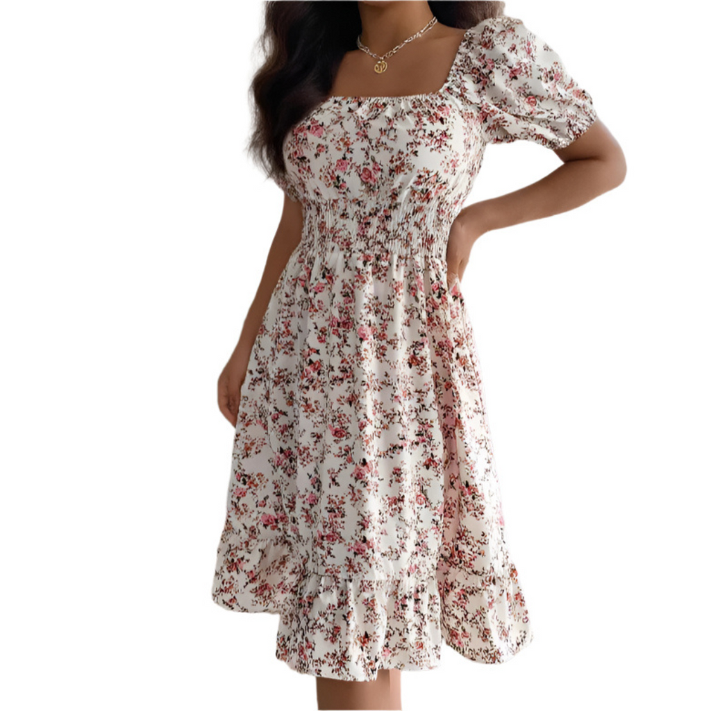 HIRAYA™ – Classic Square Neck Ruffled Summer Sundress