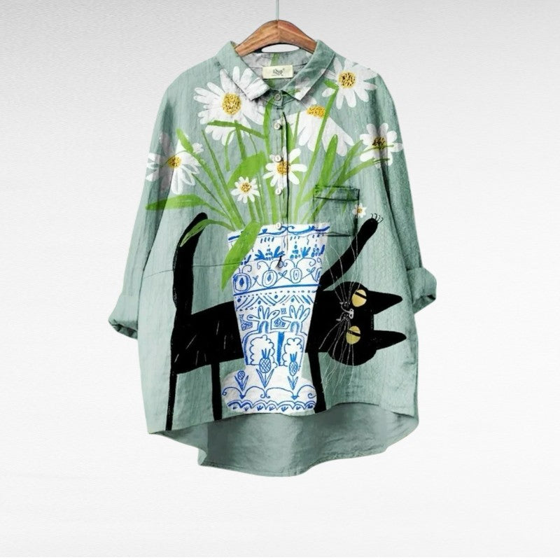 MOREAU LYON | FLORAL CAT BLOUSE FOR WOMEN