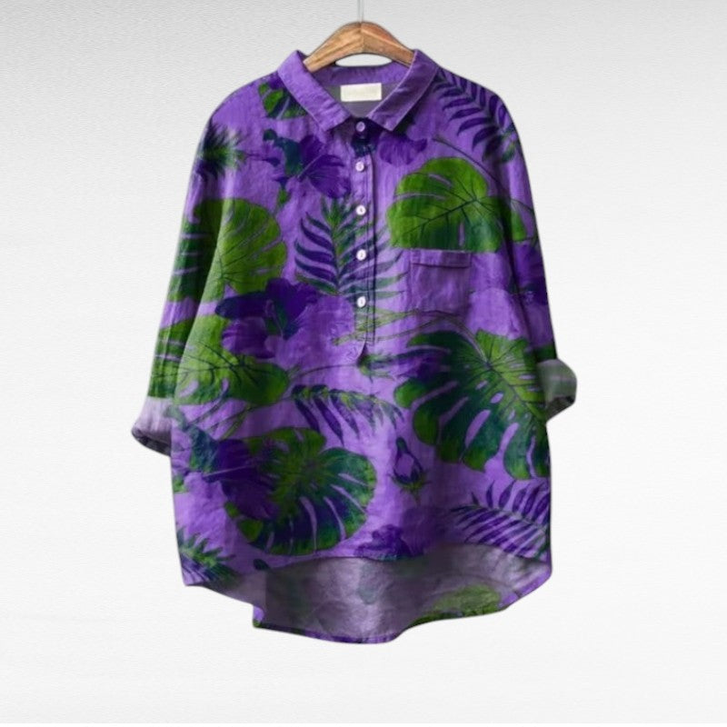 MOREAU LYON | TROPICAL LEAF BLOUSE FOR WOMEN