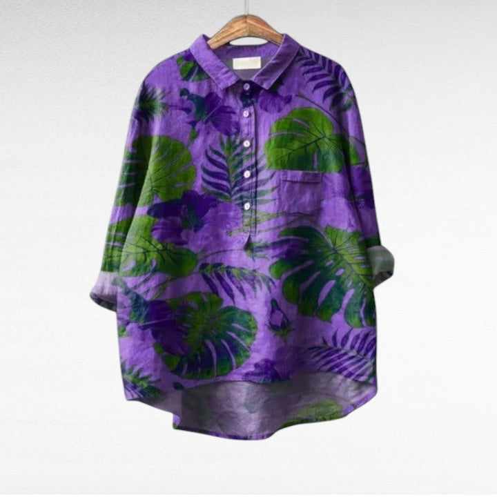 MOREAU LYON | TROPICAL LEAF BLOUSE FOR WOMEN