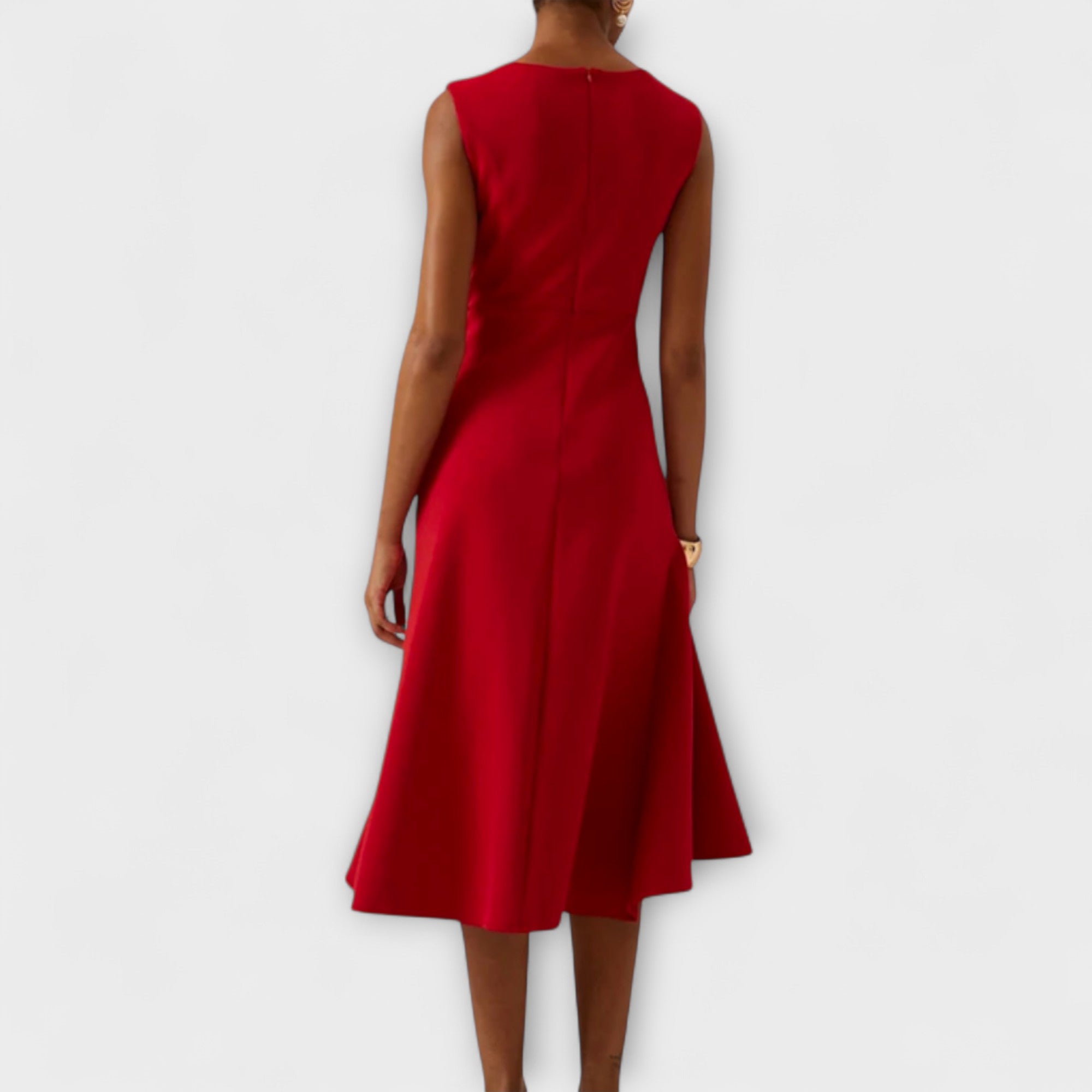 Rosalind | Draped Asymmetric Midi Dress