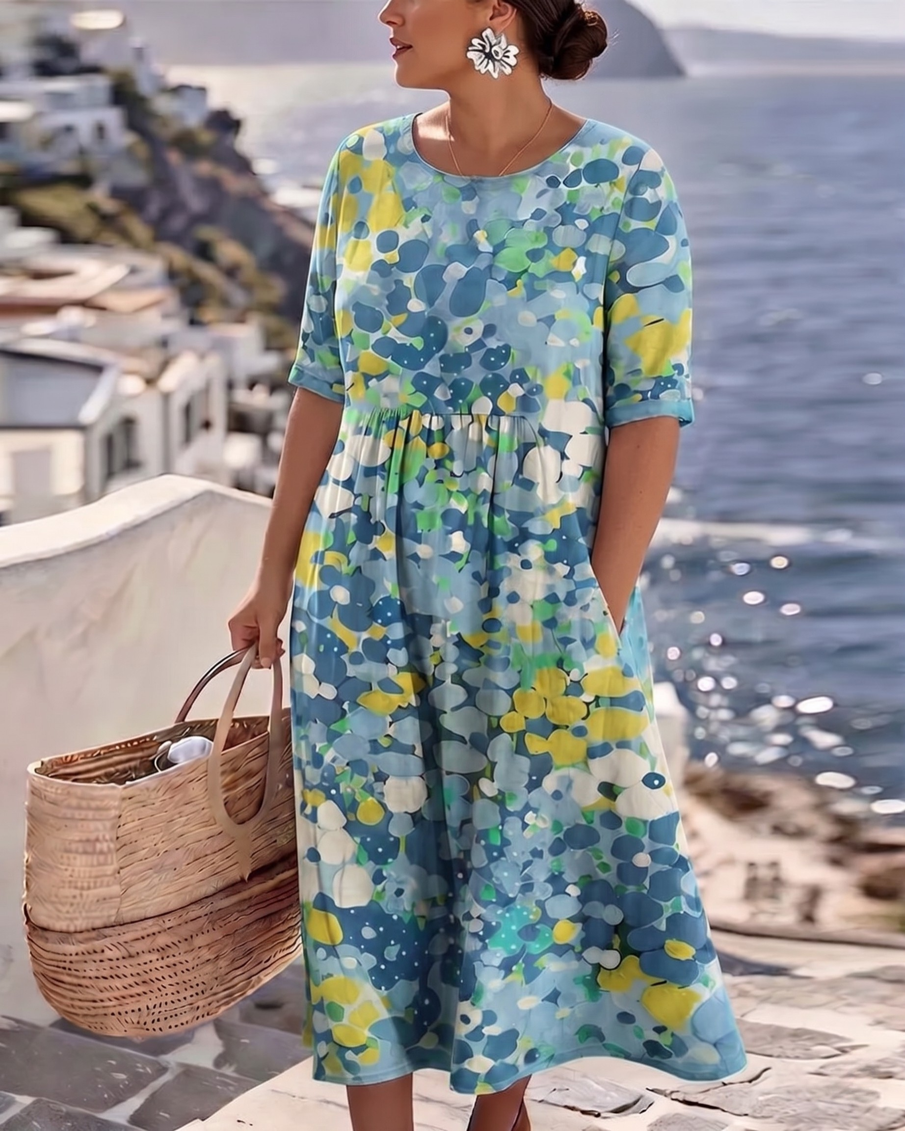 Kathleen | Elegant Floral Summer Midi Dress