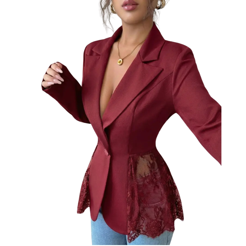 ALEXA™ – Elegant Lace Tailored Modern Blazer