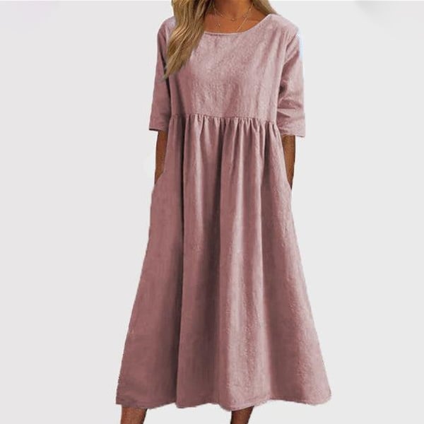 Elegant Ladies' Dress with Round Neck
