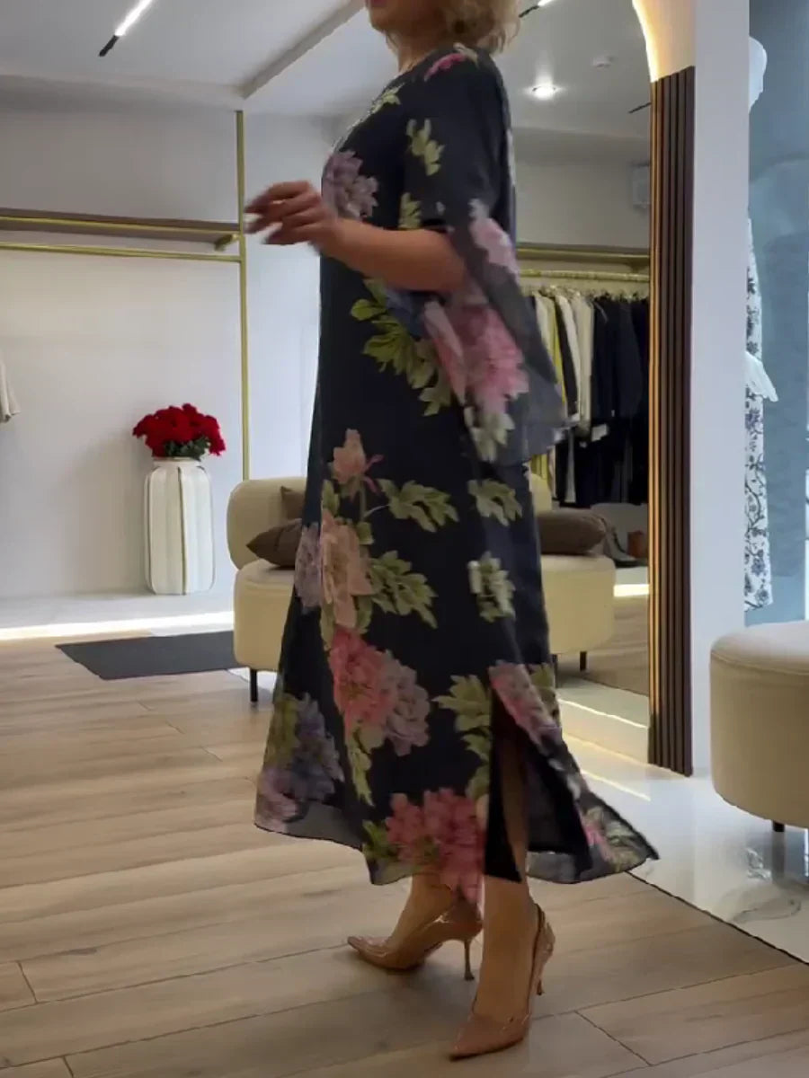 Vivienne | Floral Chiffon Maxi Dress