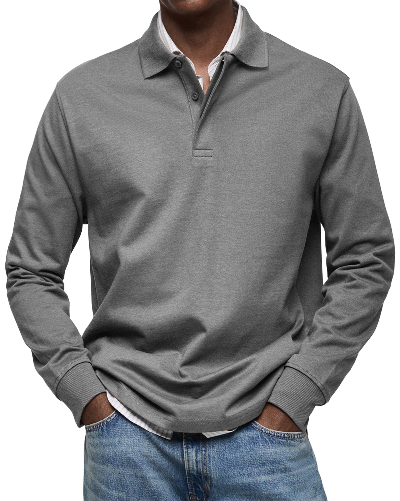 Colin | Luxe Long Sleeve Polo Shirt