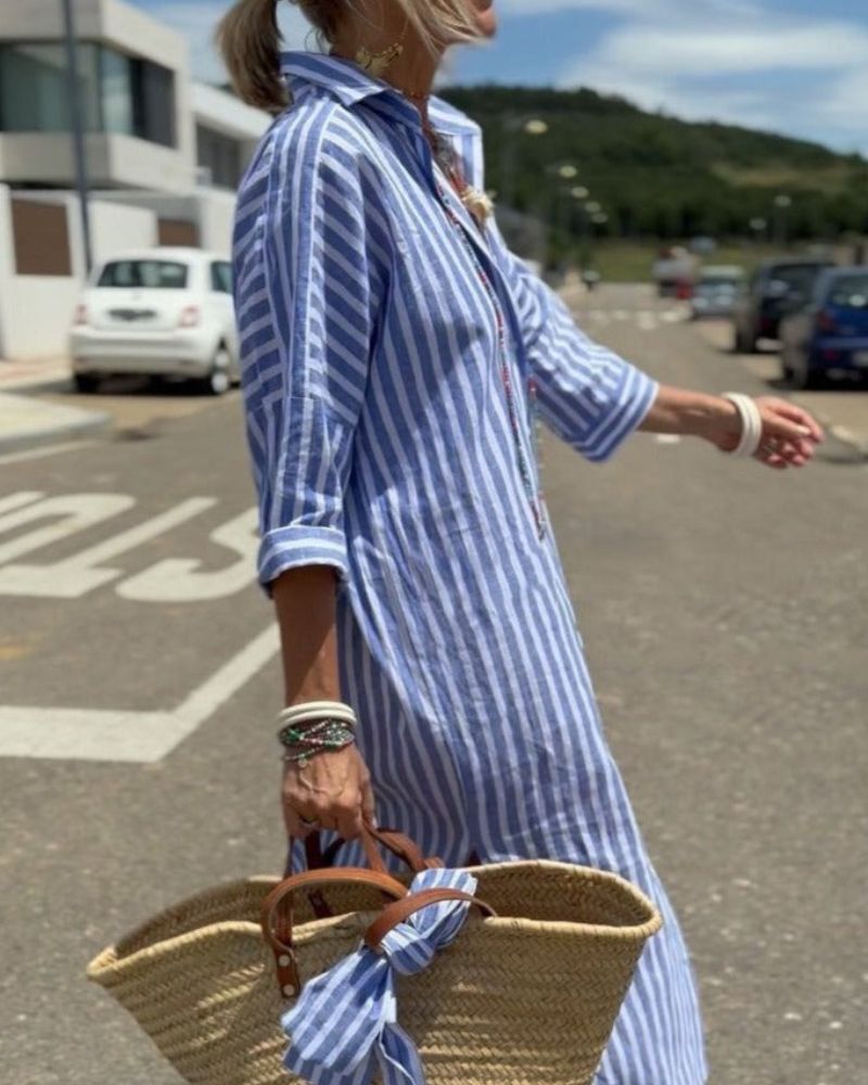 Classic Striped Shirt Dress