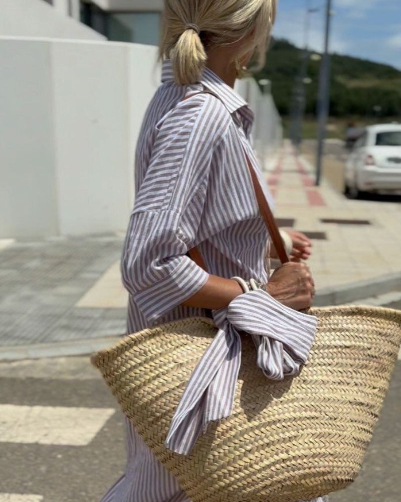 Classic Striped Shirt Dress