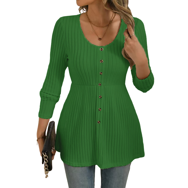DOLLY™ – Polished Round Neck Long Sleeve Top