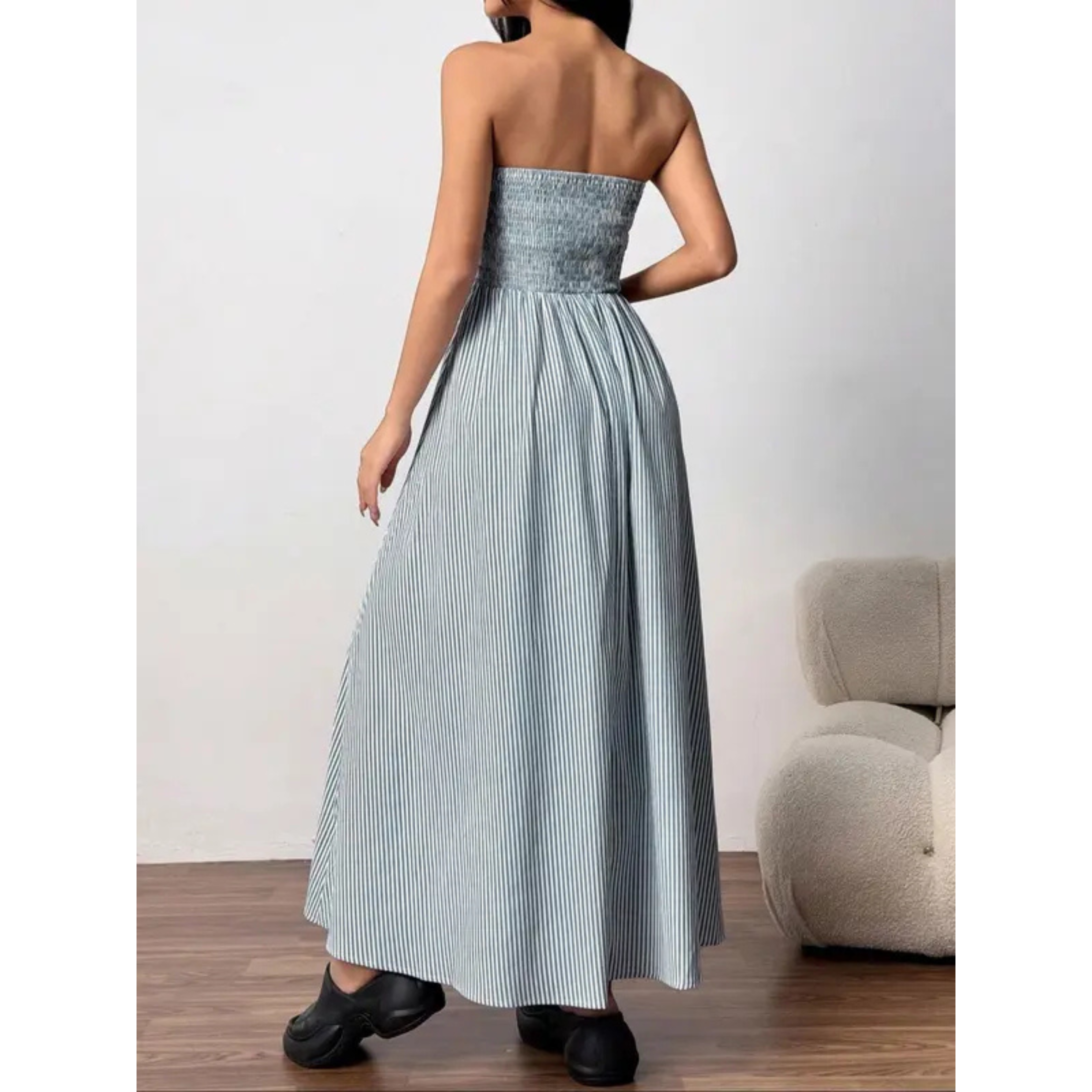 TRELLY™ – Classic Striped Summer Tube Maxi Dress
