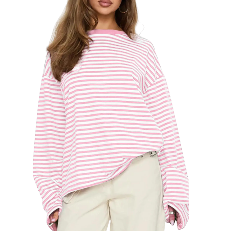 TRACY™ – Versatile Striped Long Sleeve Shirt
