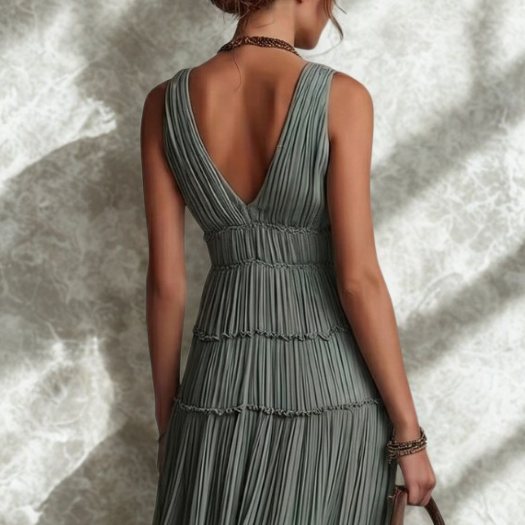Seraphina | Bohemian Pleated Maxi Dress