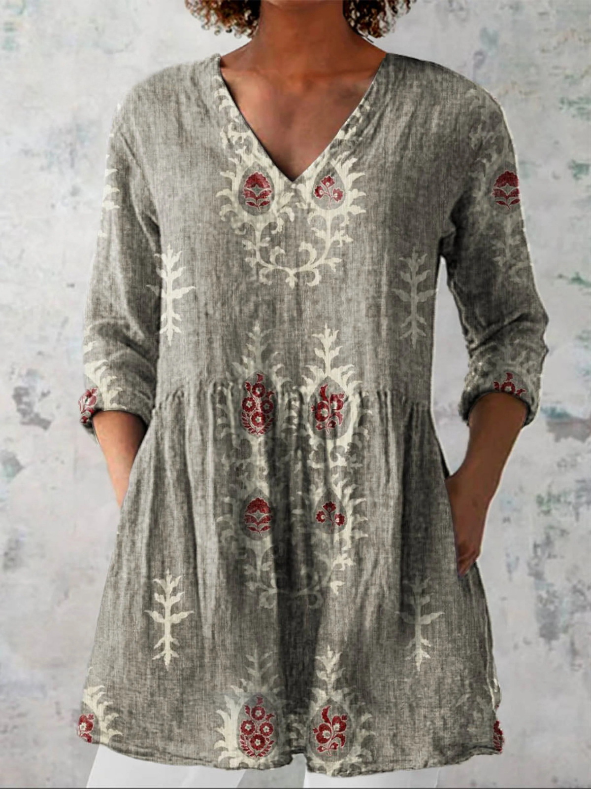 Joan | Long V-Neck Blouse