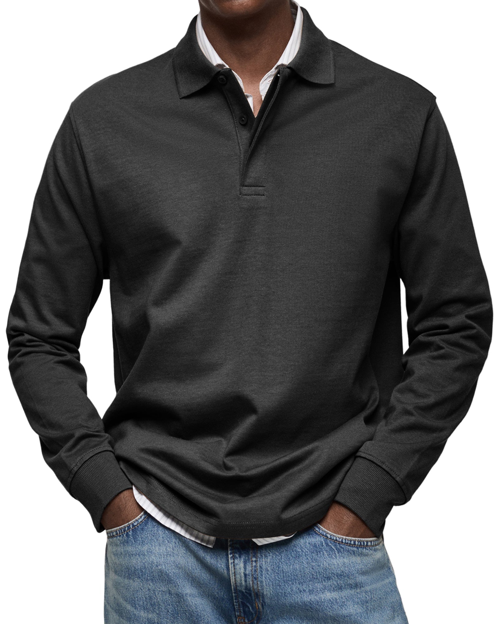 Colin | Luxe Long Sleeve Polo Shirt