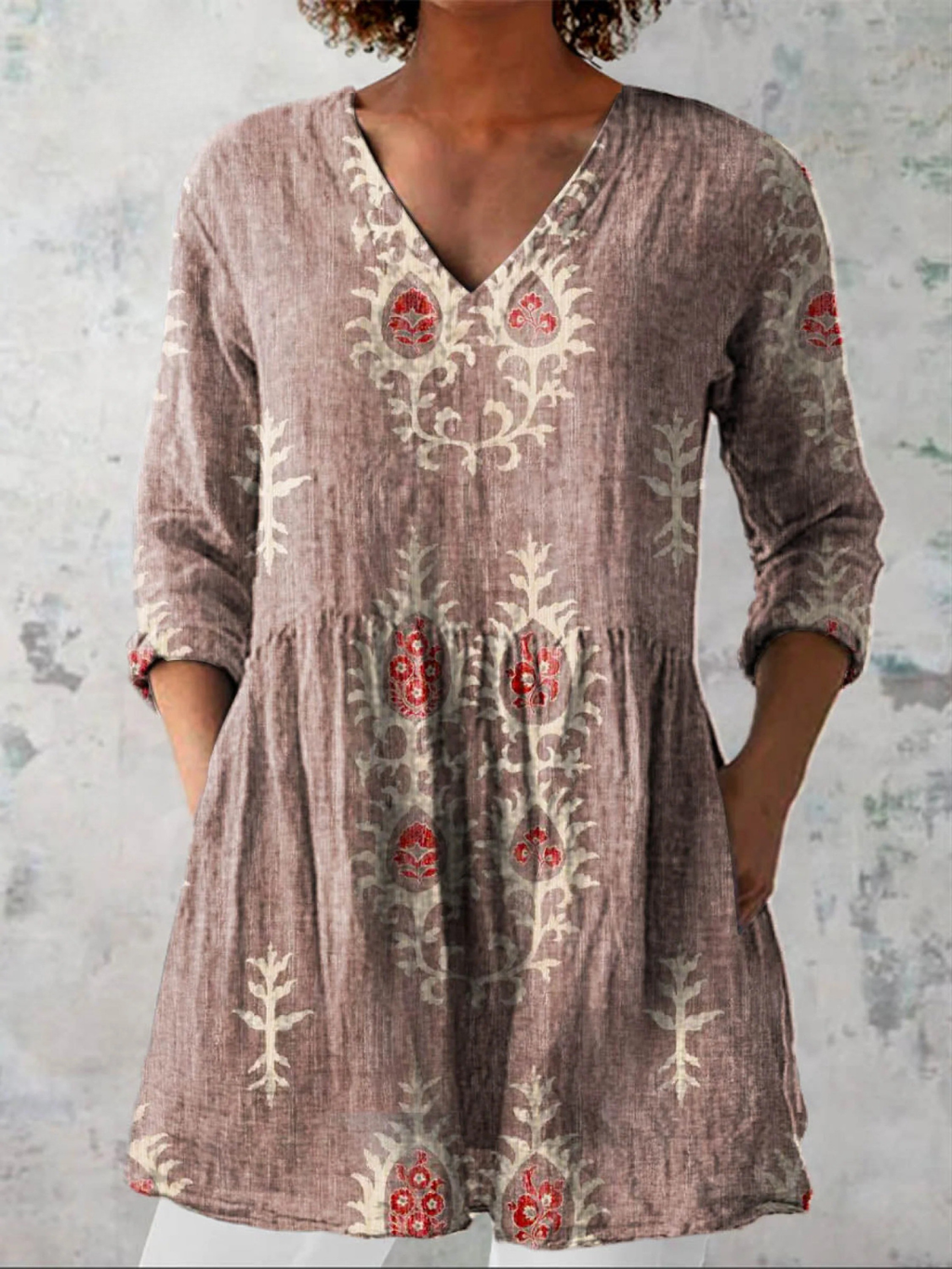 Joan | Long V-Neck Blouse