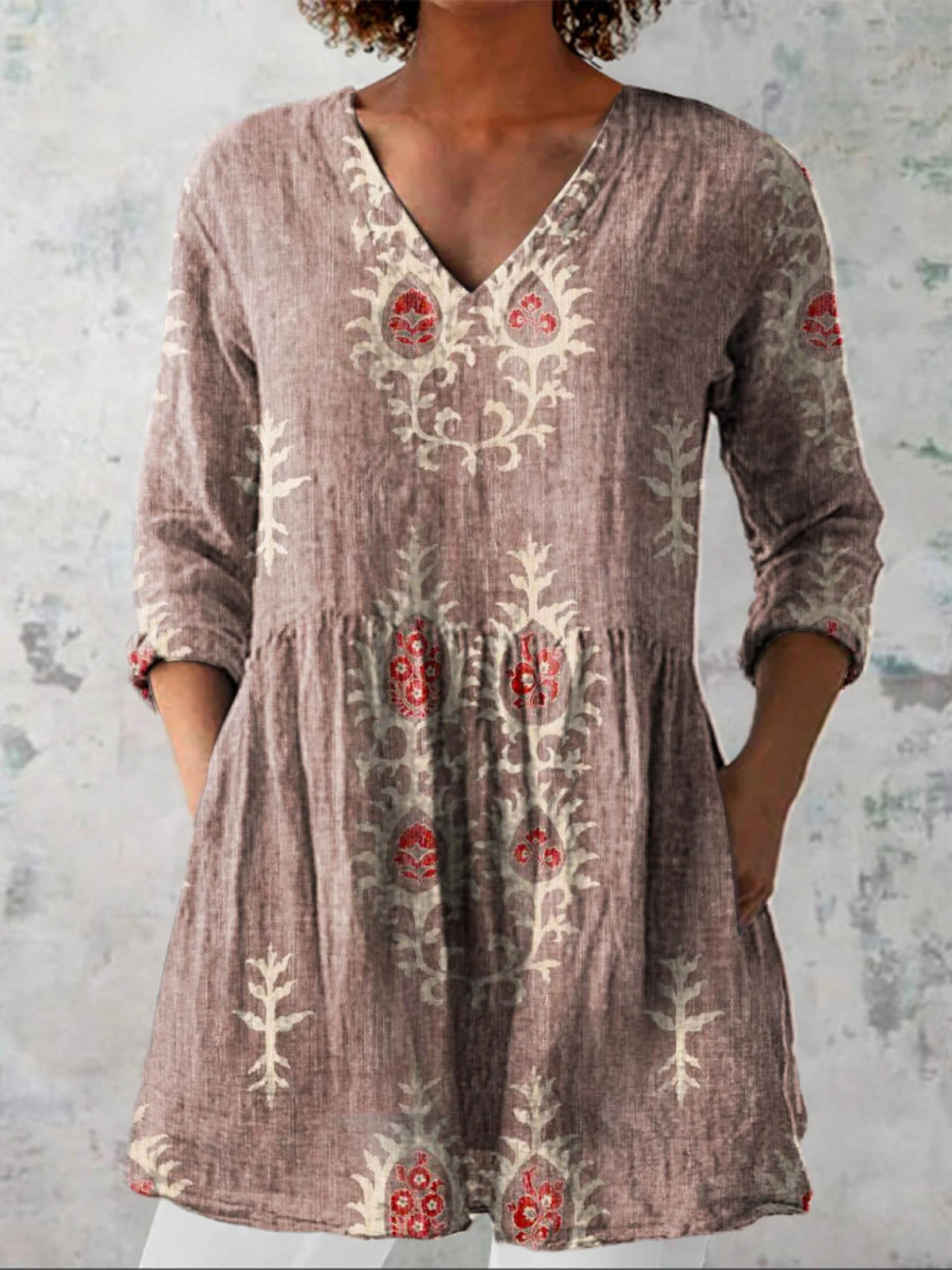 Joan | Long V-Neck Blouse