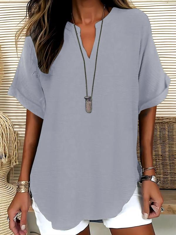 Maureen | Soft Notched Neck Blouse
