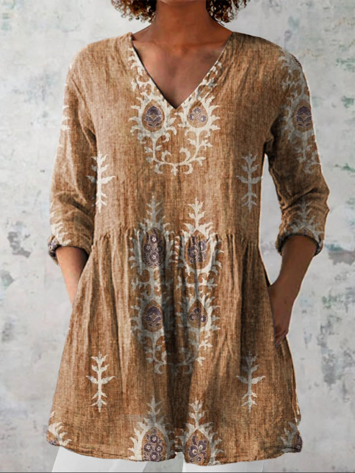 Joan | Long V-Neck Blouse