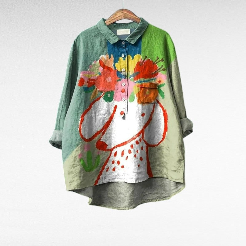 MOREAU LYON | ARTISTIC FLORAL BLOUSE FOR WOMEN