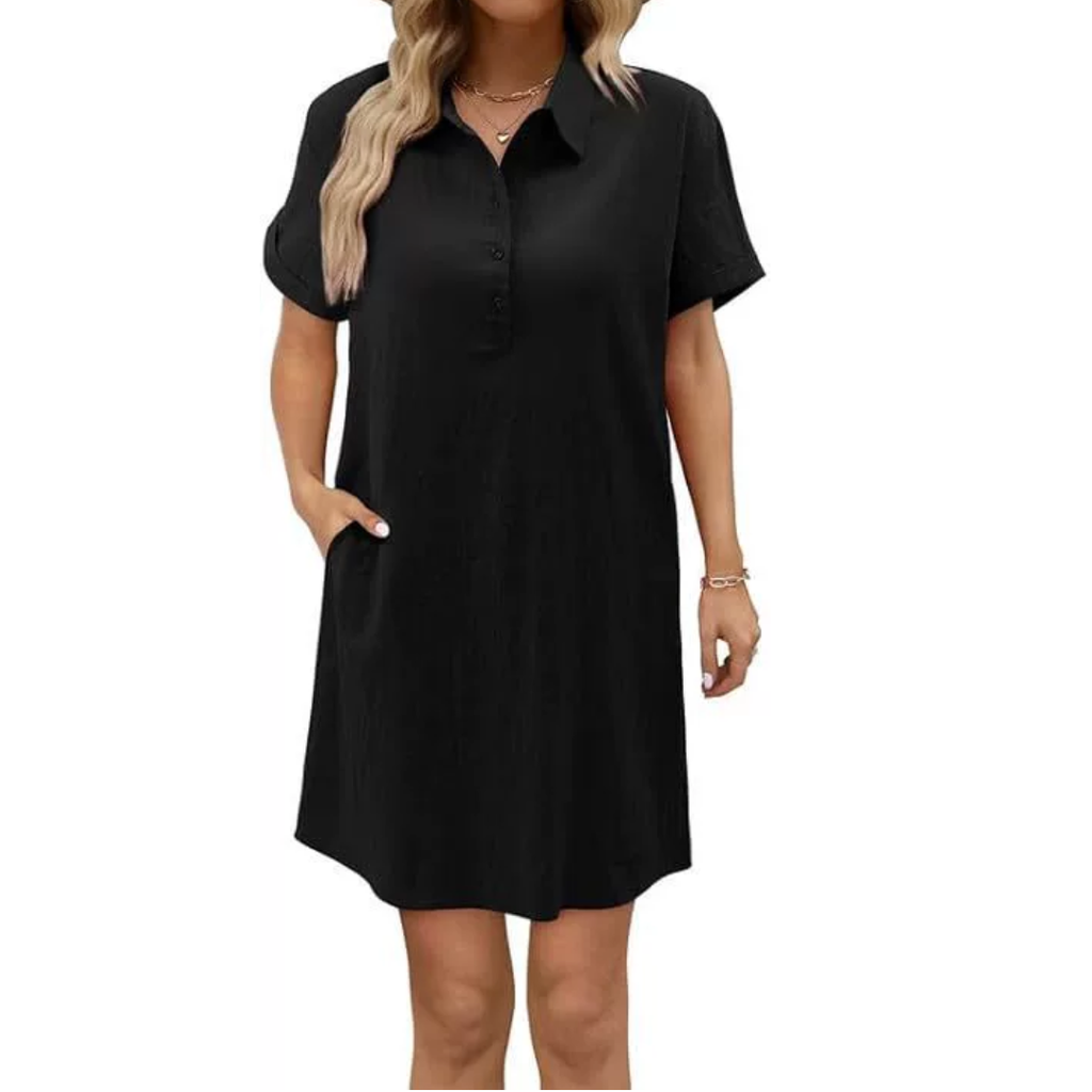WAVERLY™ – Casual Button-Down Shirt Dress