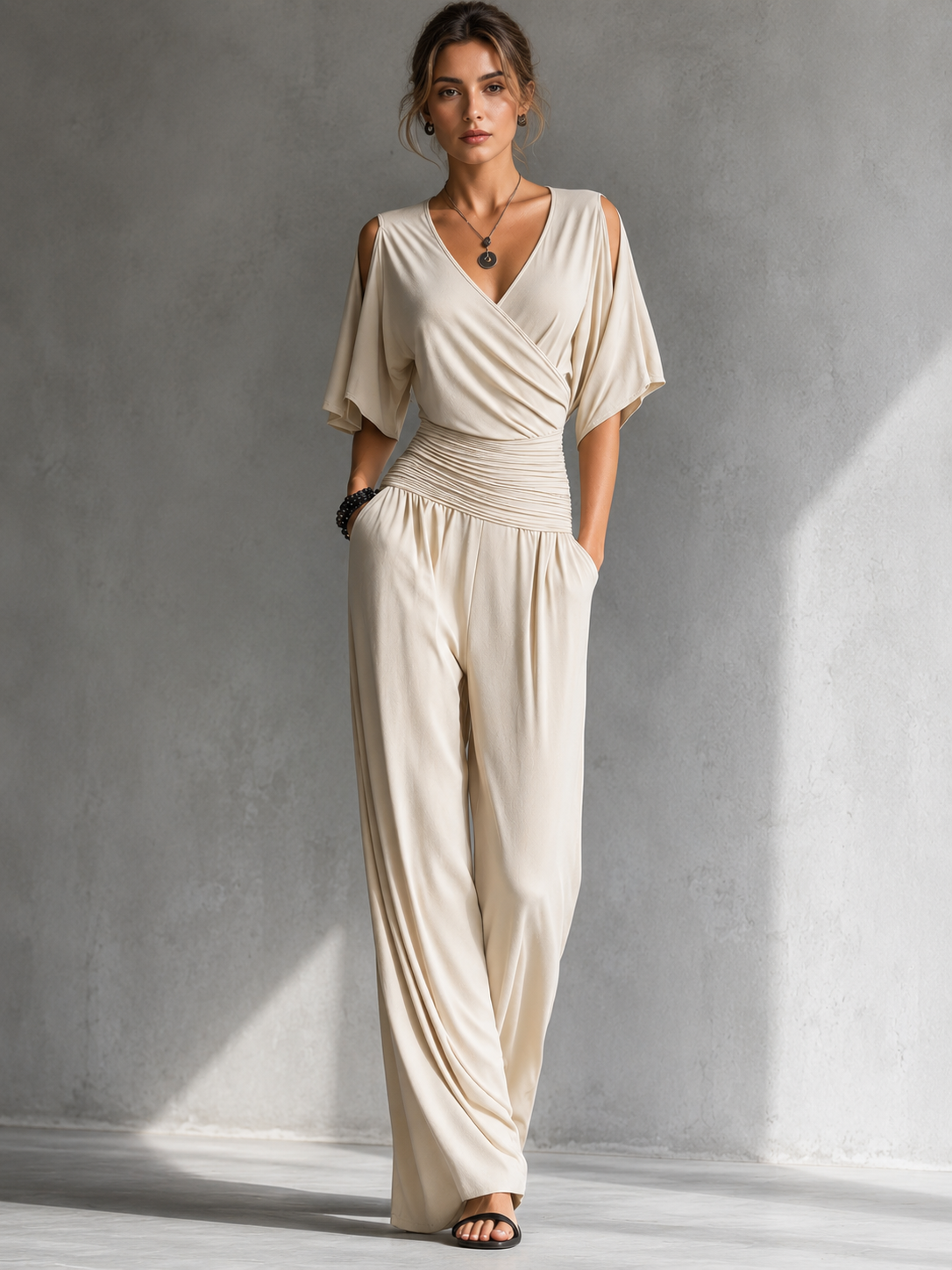 Alessia Elegant Jumpsuit with Open Shoulders