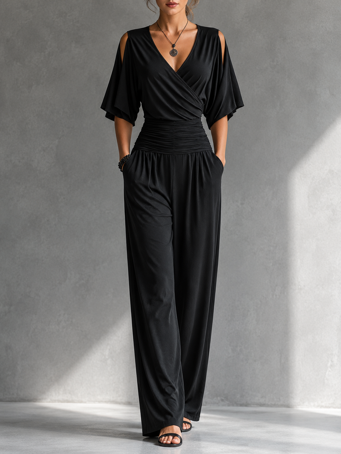 Alessia Elegant Jumpsuit with Open Shoulders