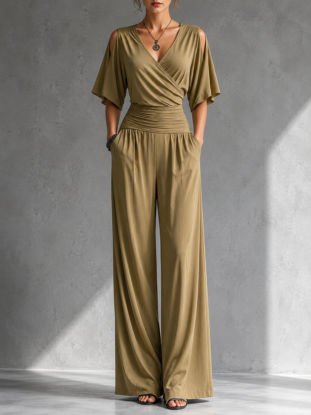 Alessia Elegant Jumpsuit with Open Shoulders
