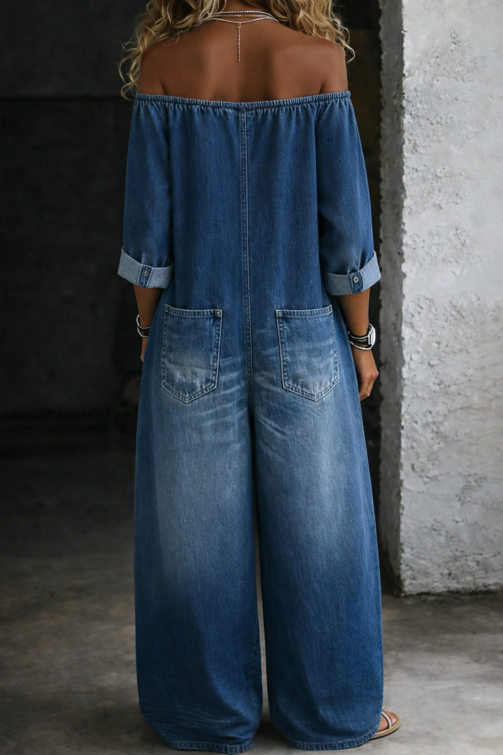 Elena | Off Shoulder Long Sleeve Jumpsuit | Collection