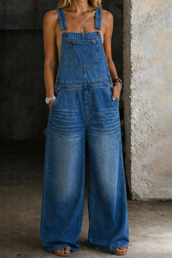 Harper | Elastic Waist Denim Jumpsuit | Collection