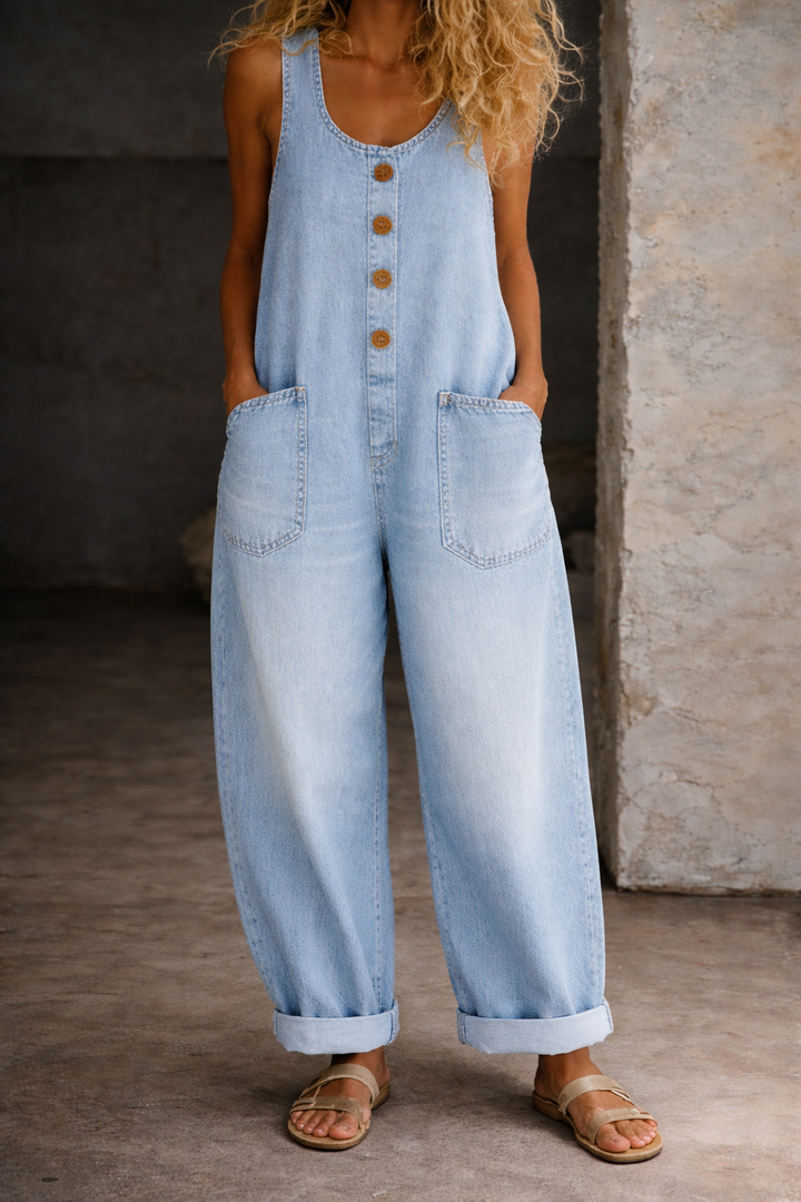 Sadie | Vintage Washed Cotton Denim Overalls | Collection
