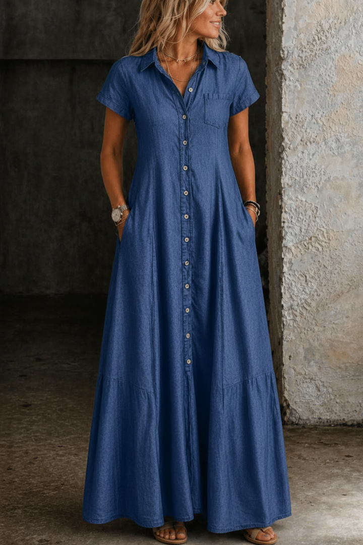 Mandy | Long Denim Dress | Collection
