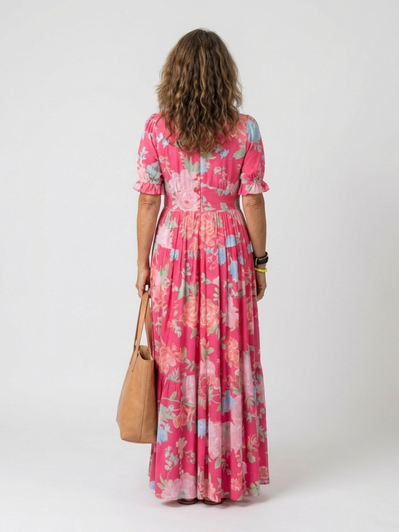 Selina | Sleeveless V-Neck Floral Midi Dress