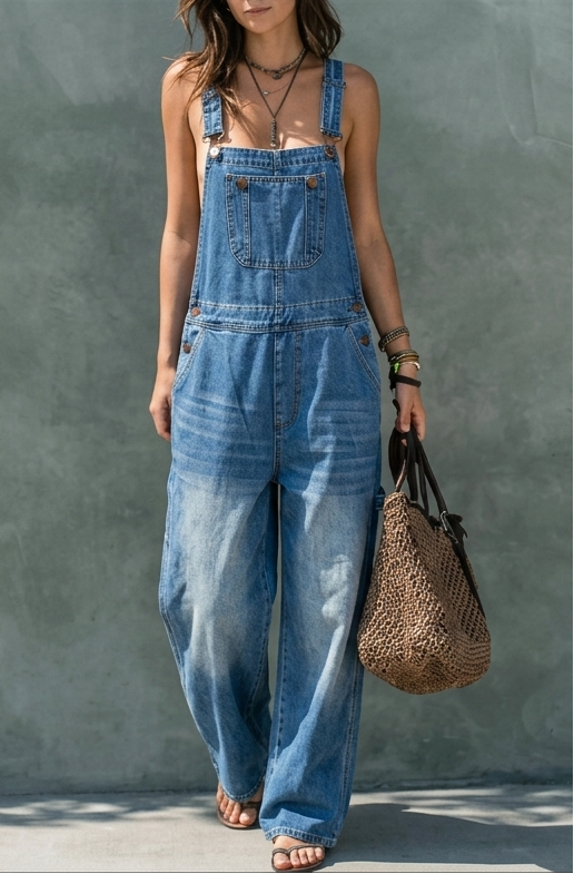 Harper | Elastic Waist Denim Jumpsuit | Collection