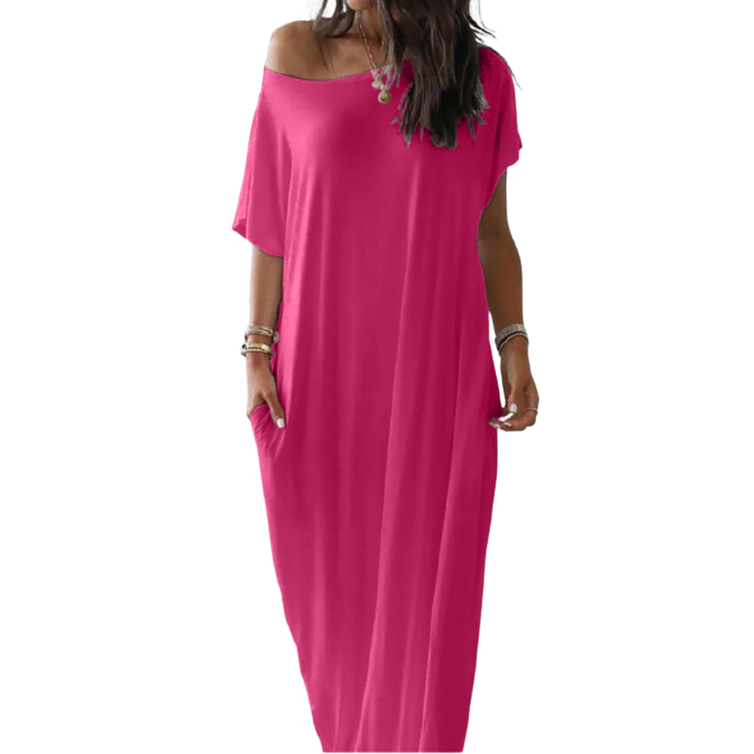 HALLIE™ – Soft Batwing Sleeve Lounge Dress
