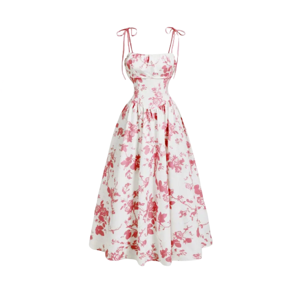 ROSALIE™ – French Floral Tie-Shoulder Cami Dress