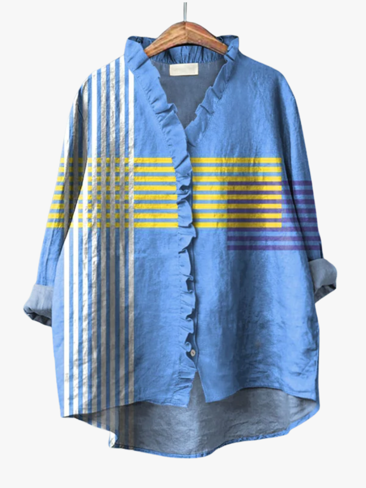 MOREAU LYON | ARTISTIC STRIPED BLOUSE FOR WOMEN