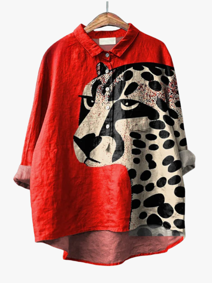 MOREAU LYON | WOMEN'S FELINE PRINT BLOUSE