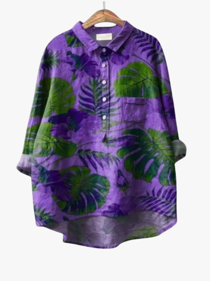 MOREAU LYON | TROPICAL LEAF BLOUSE FOR WOMEN