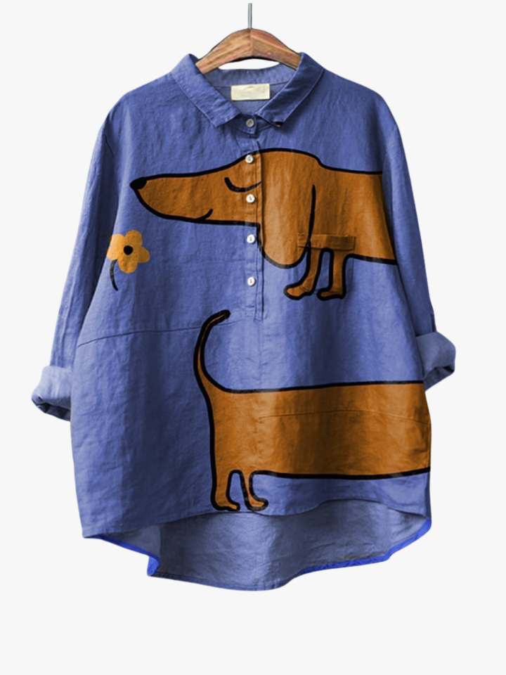 MOREAU LYON | ARTISTIC DOG BLOUSE FOR WOMEN
