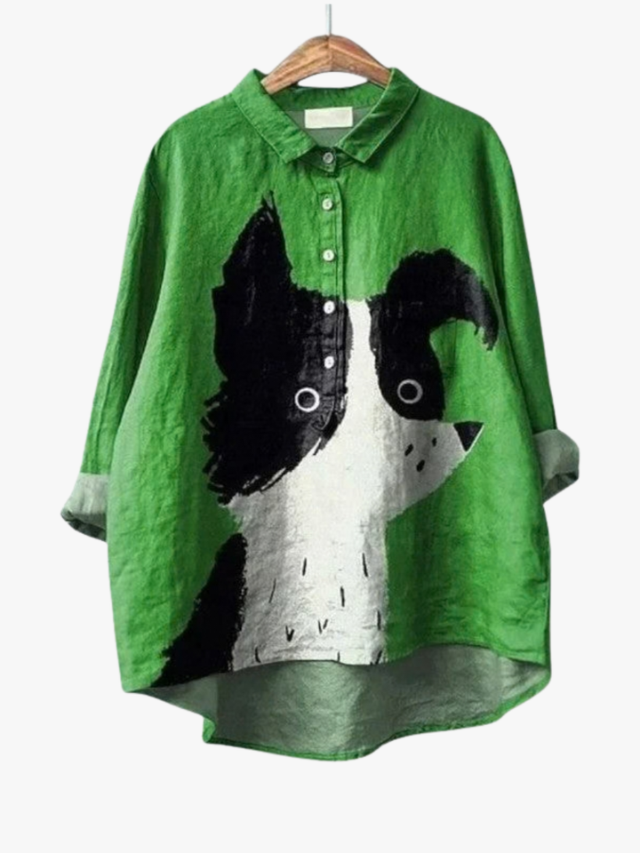 MOREAU LYON | ARTISTIC DOG BLOUSE FOR WOMEN