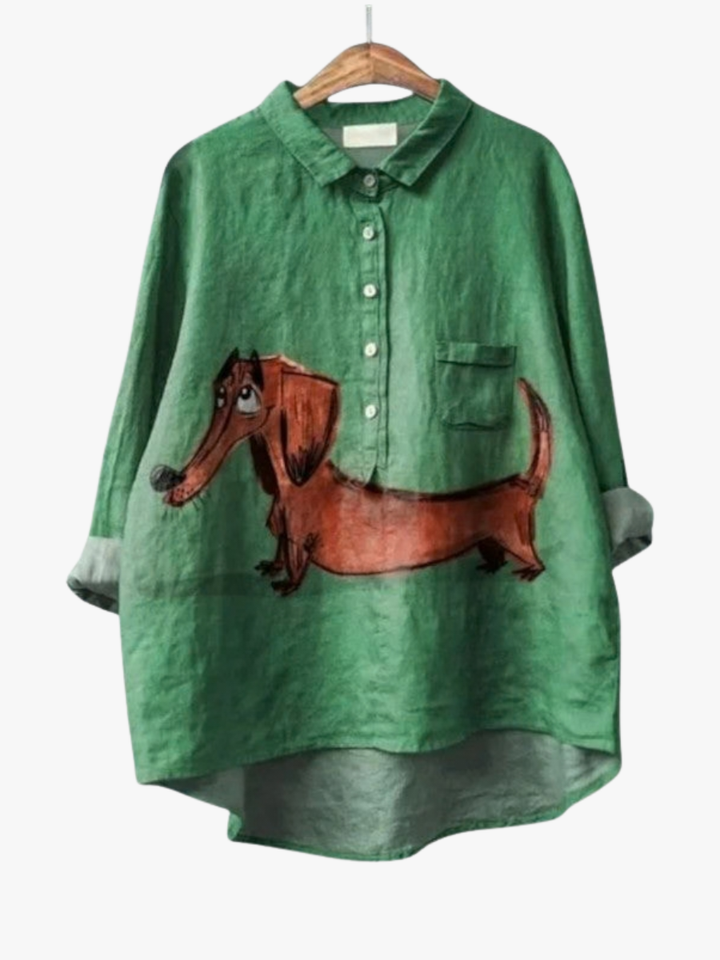 MOREAU LYON | ARTISTIC DOG BLOUSE FOR WOMEN