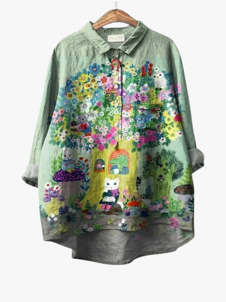 MOREAU LYON | ARTISTIC GARDEN BLOUSE FOR WOMEN