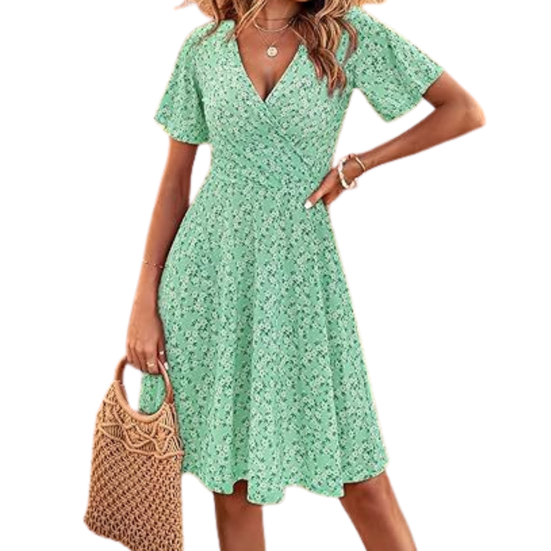 WILLA™ – Floral Swing V-Neck Mini Dress