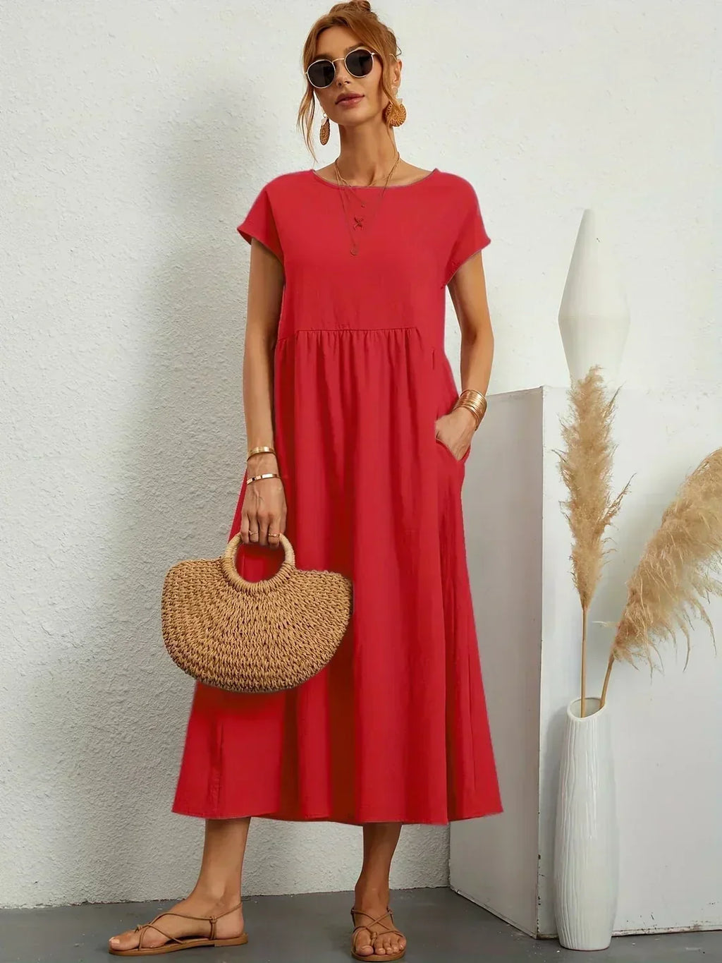 Diana | Fluid Midi Dress Timeless Elegance