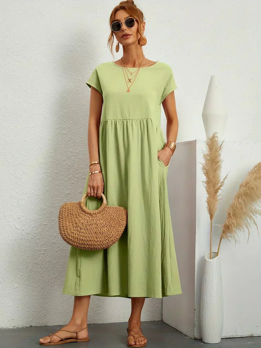 Diana | Fluid Midi Dress Timeless Elegance