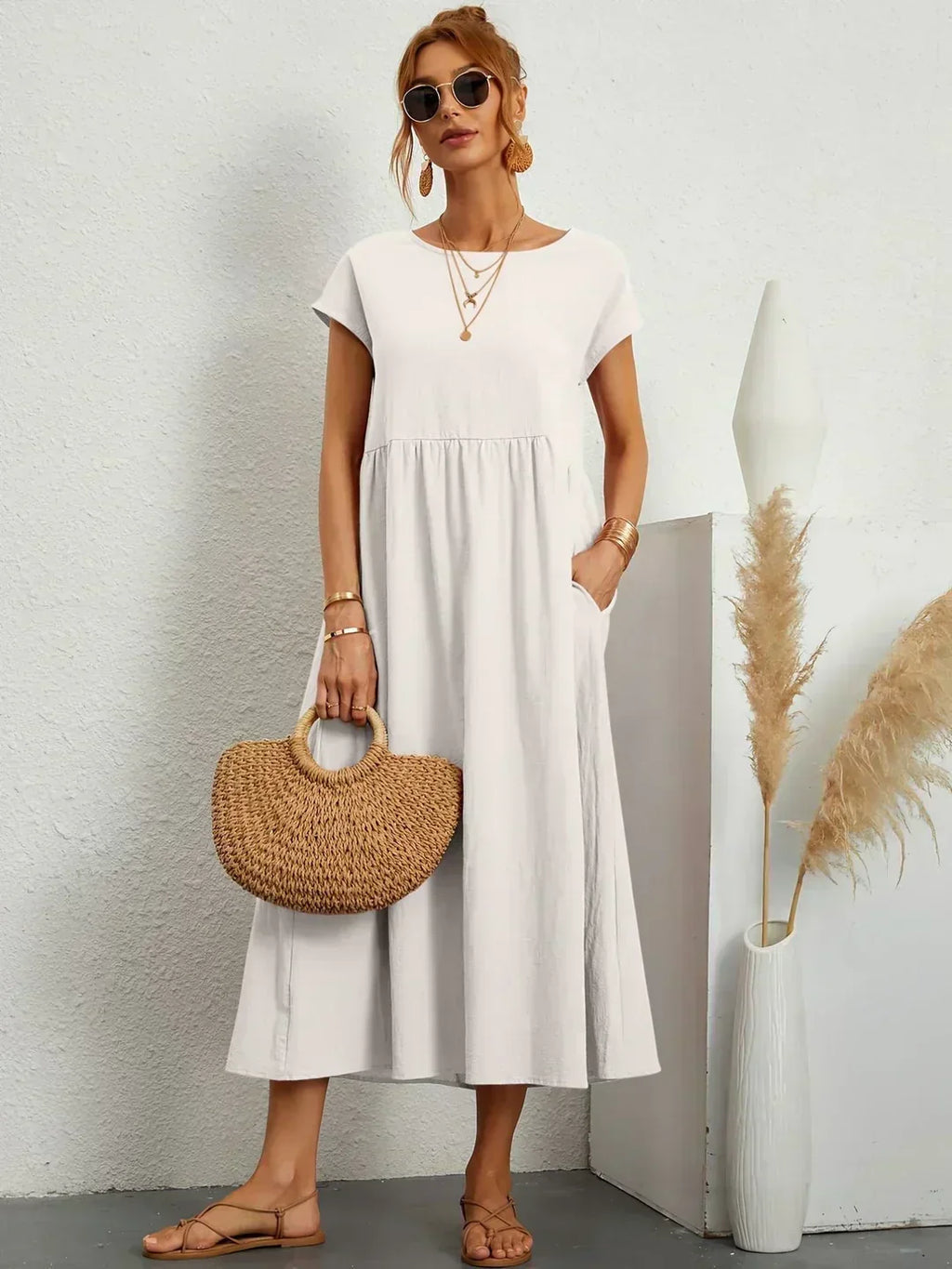 Diana | Fluid Midi Dress Timeless Elegance