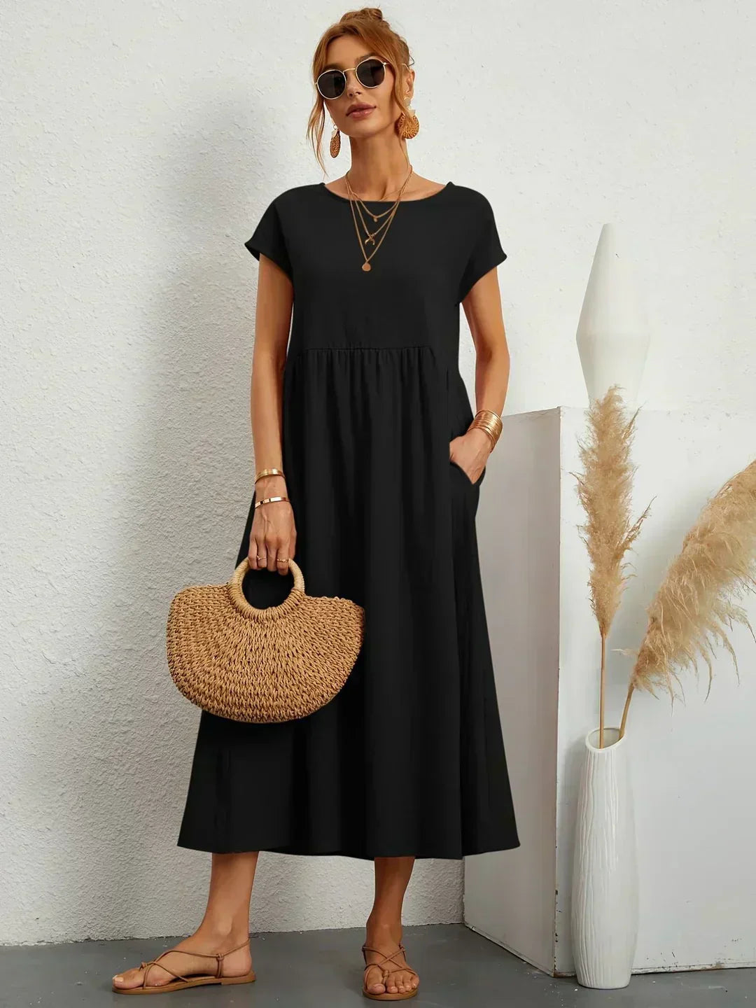 Diana | Fluid Midi Dress Timeless Elegance